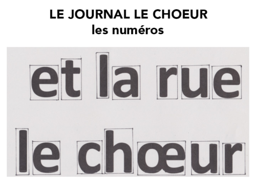 LE CHOEUR LE JOURNAL